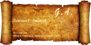 Gansel Amand névjegykártya